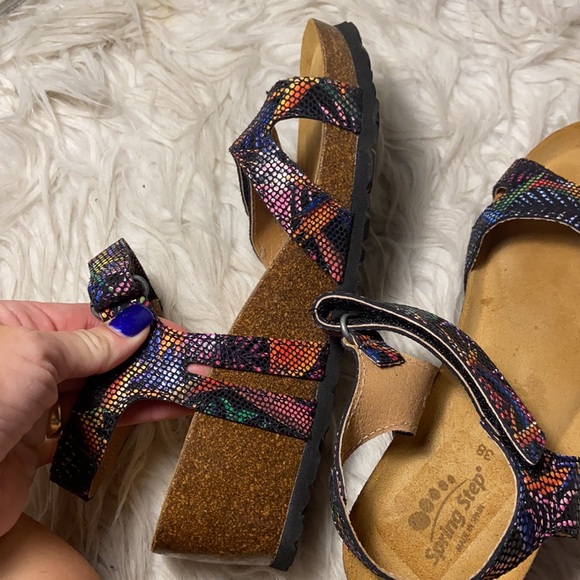 Like new Spring Step Charanga Wedge Sandals Multi color Leather - Picture 12 of 13